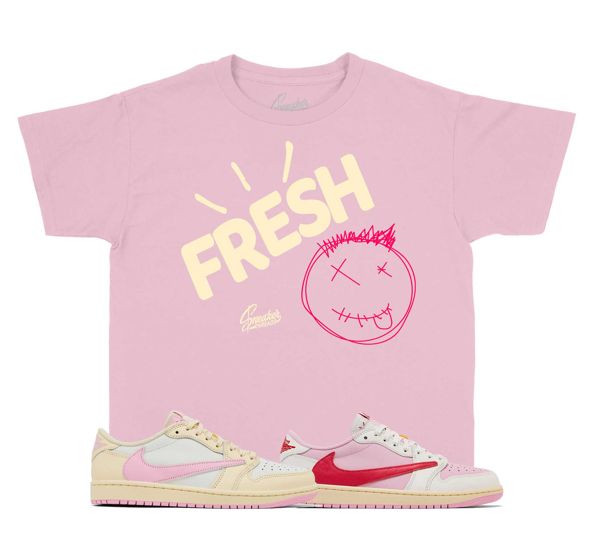 Kids - Retro 1 Travis Scott Pink Fresh Shirt